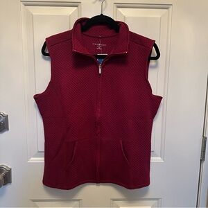 Karen Scott Maroon Quilted Vest